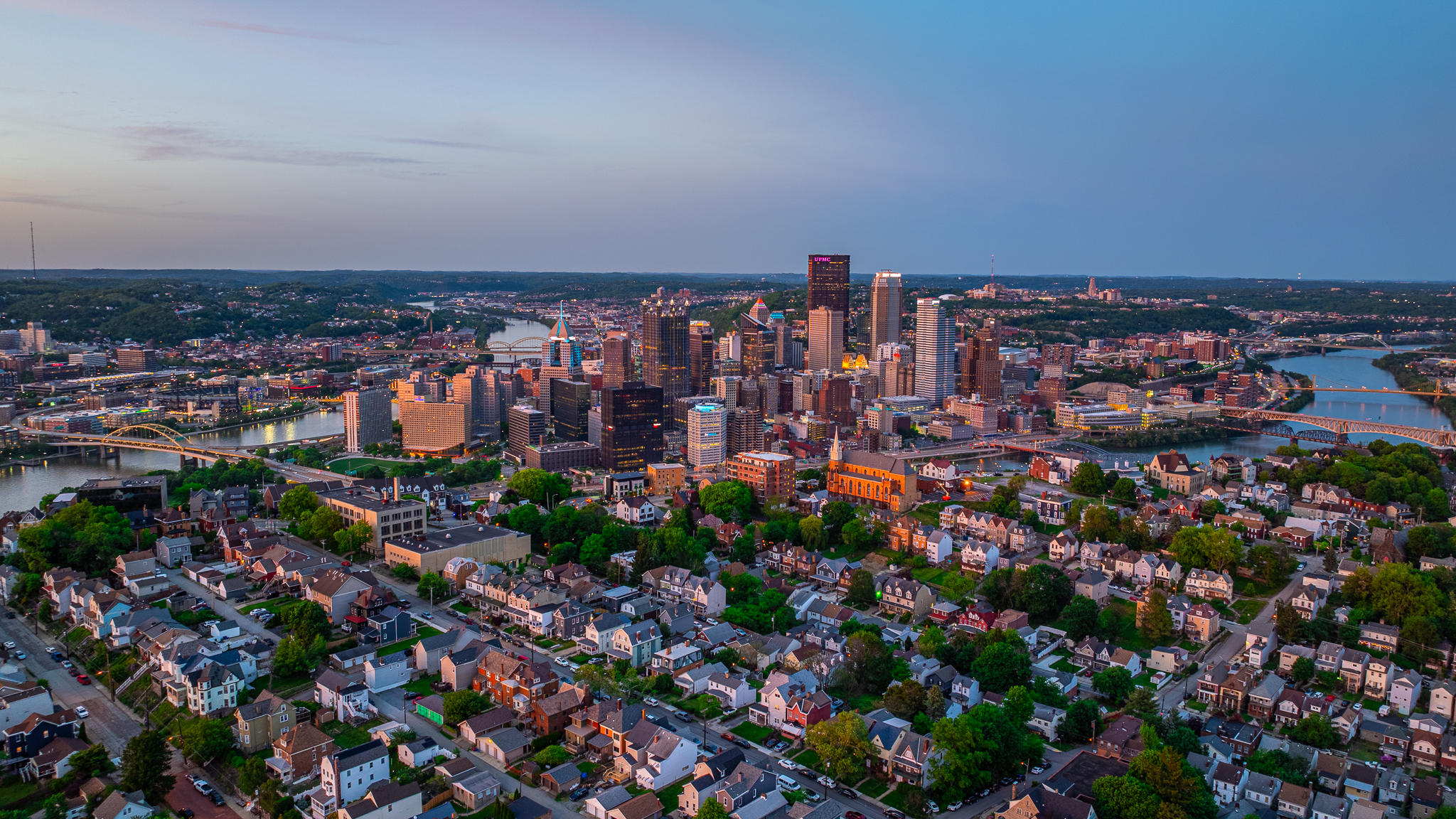 Aerial drone photography Pittsburgh