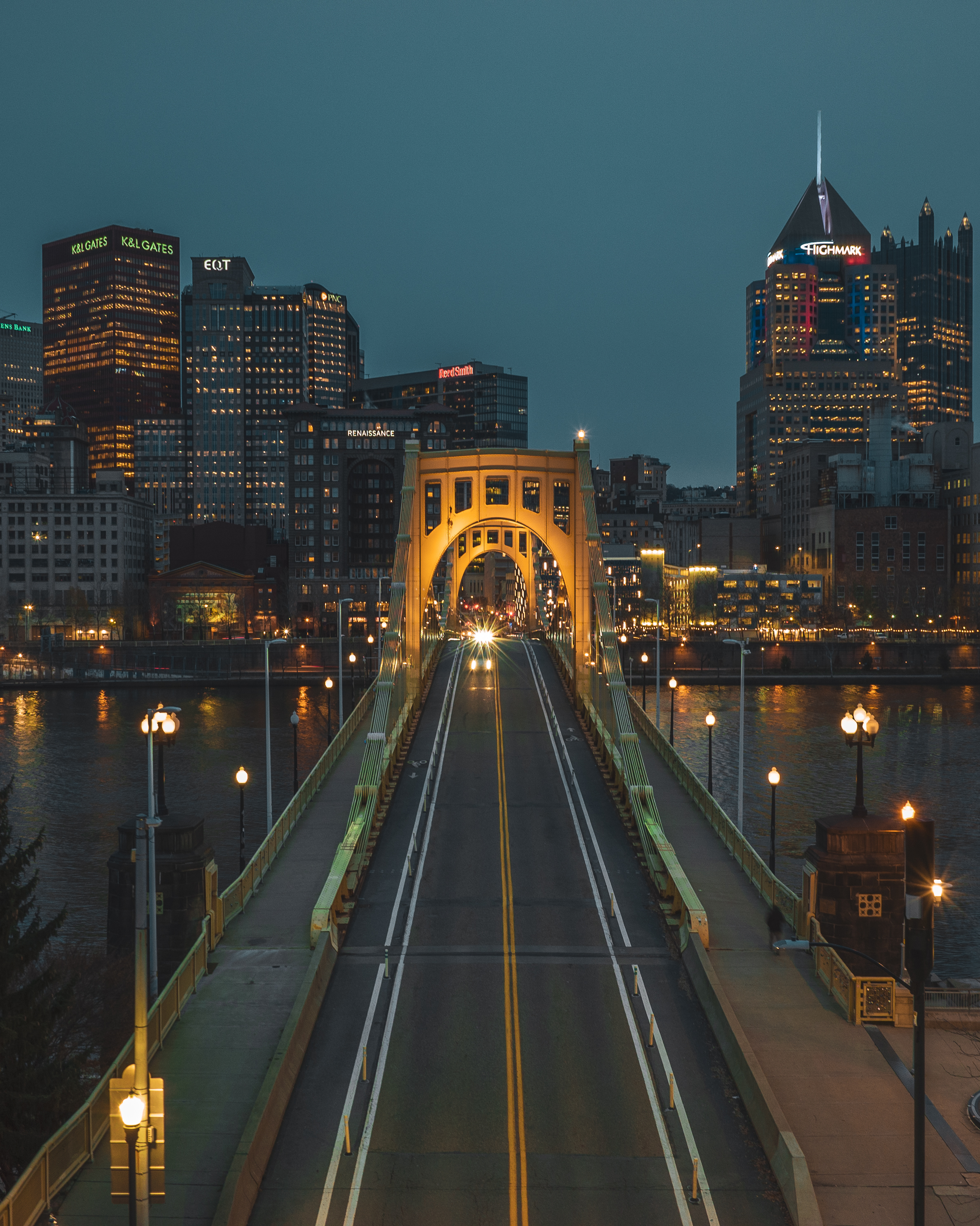 Pittsburgh bridge aerial drone photography